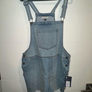 Light wash Denim Overall shorts